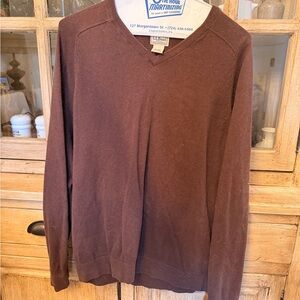 L.L. Bean Men's Chocolate V-Neck Sweater